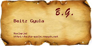 Beitz Gyula névjegykártya